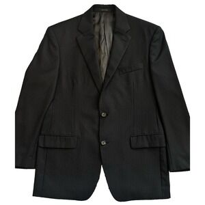 Lauren Ralph Men's 40R - 2 Button Wool Blazer Sports Coat Charcoal Stripe Luxury